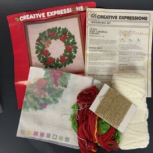 Creative Expressions 3611 Baby Cardinal Wreath Needlepoint Kit Complete 1982